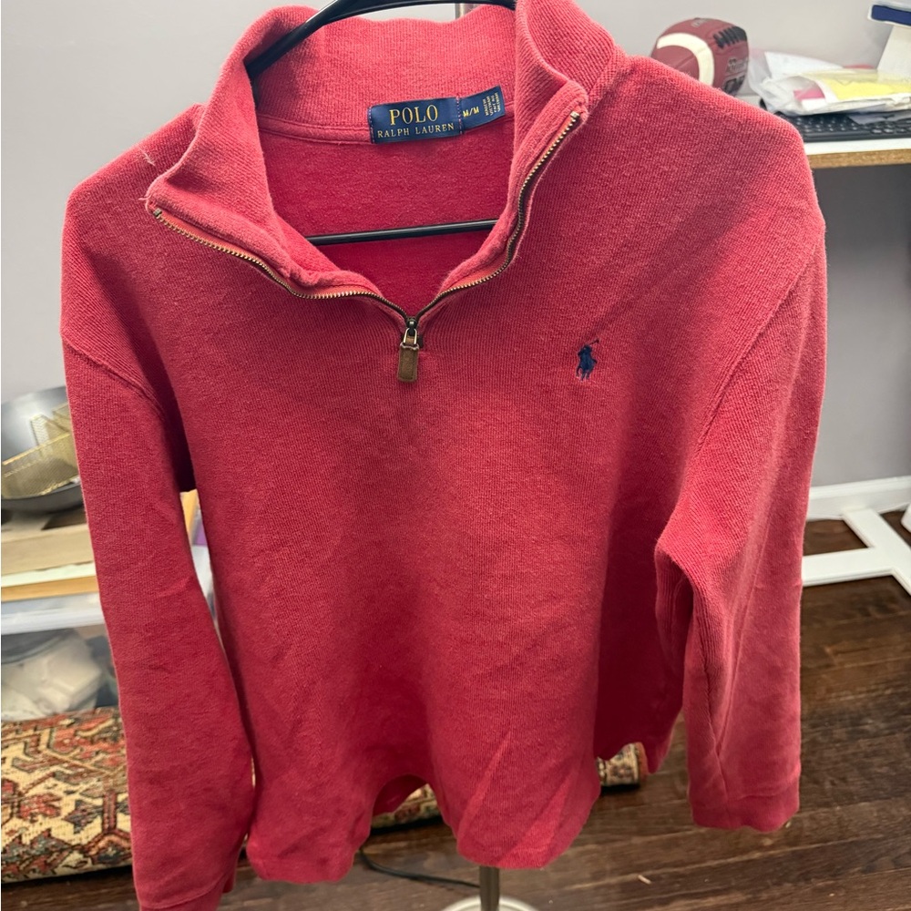 Ralph Lauren Men's Zip Up Red Sweater